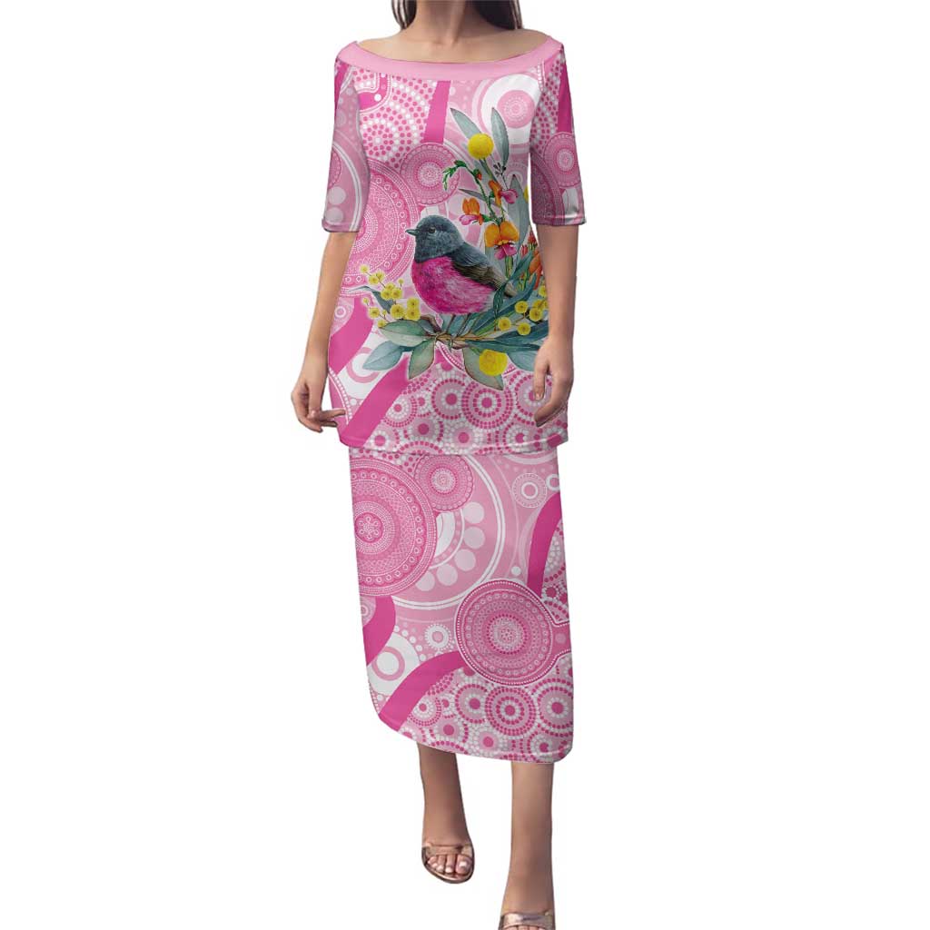 Pink Robin Aboriginal Inspired Family Matching Puletasi and Hawaiian Shirt - Aussie Hoodie