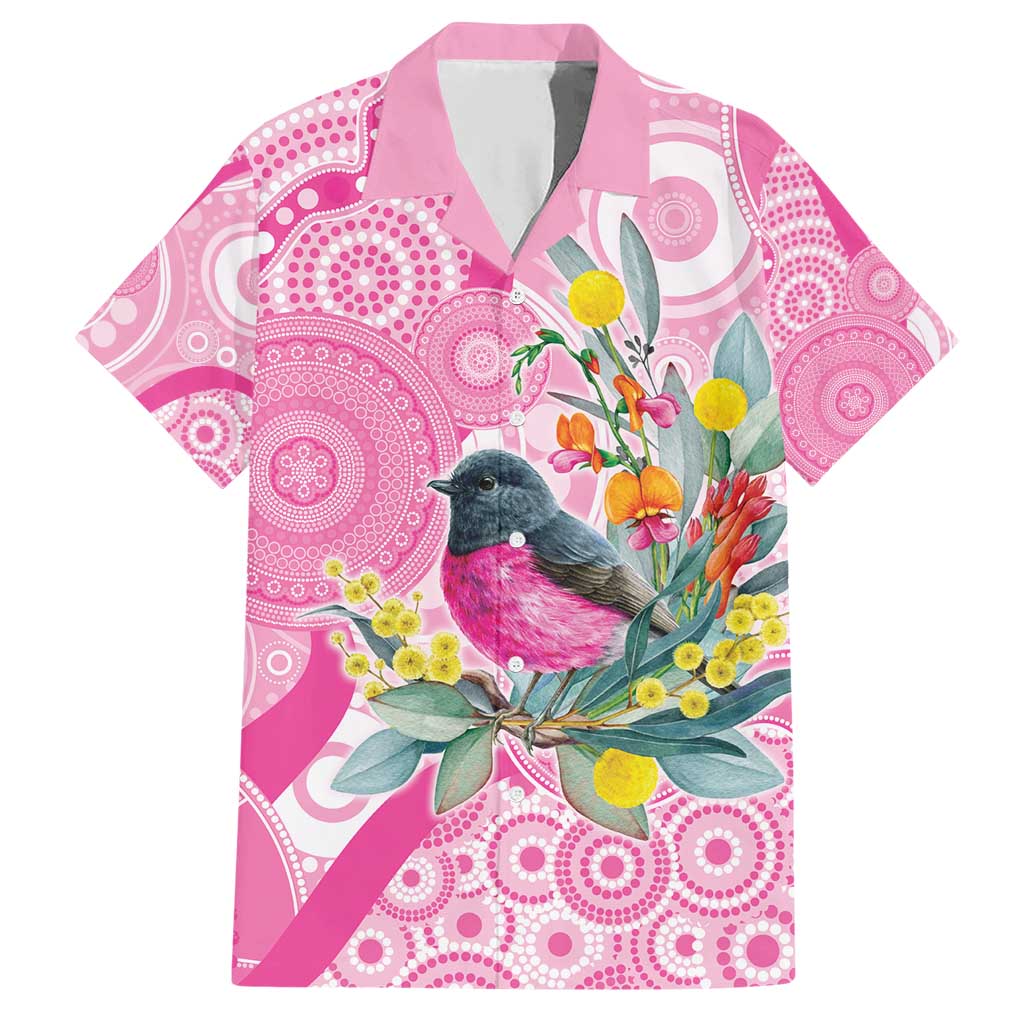 Pink Robin Aboriginal Inspired Family Matching Short Sleeve Bodycon Dress and Hawaiian Shirt - Aussie Hoodie