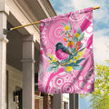 Pink Robin Aboriginal Inspired Garden Flag - Aussie Hoodie