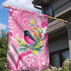 Pink Robin Aboriginal Inspired Garden Flag - Aussie Hoodie