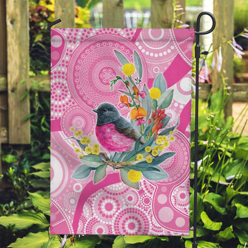 Pink Robin Aboriginal Inspired Garden Flag - Aussie Hoodie