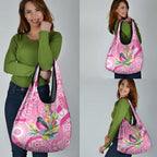 Pink Robin Aboriginal Inspired Grocery Bag - Aussie Hoodie