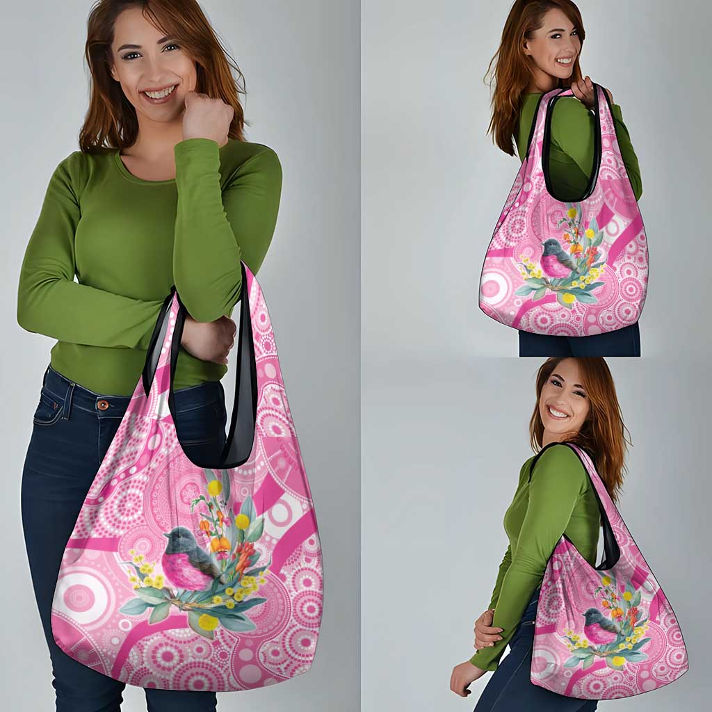 Pink Robin Aboriginal Inspired Grocery Bag - Aussie Hoodie