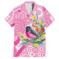 Pink Robin Aboriginal Inspired Hawaiian Shirt - Aussie Hoodie