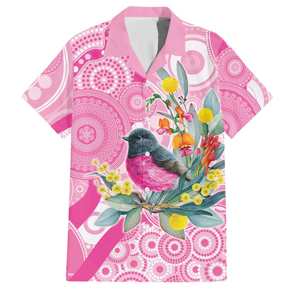 Pink Robin Aboriginal Inspired Hawaiian Shirt - Aussie Hoodie