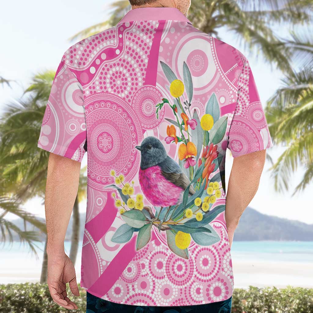 Pink Robin Aboriginal Inspired Hawaiian Shirt - Aussie Hoodie