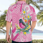 Pink Robin Aboriginal Inspired Hawaiian Shirt - Aussie Hoodie