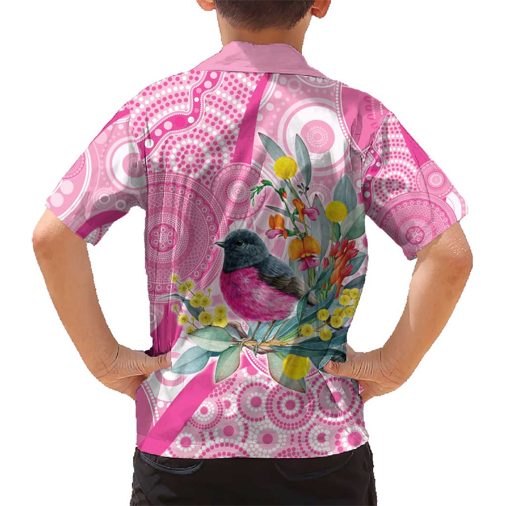 Pink Robin Aboriginal Inspired Hawaiian Shirt - Aussie Hoodie