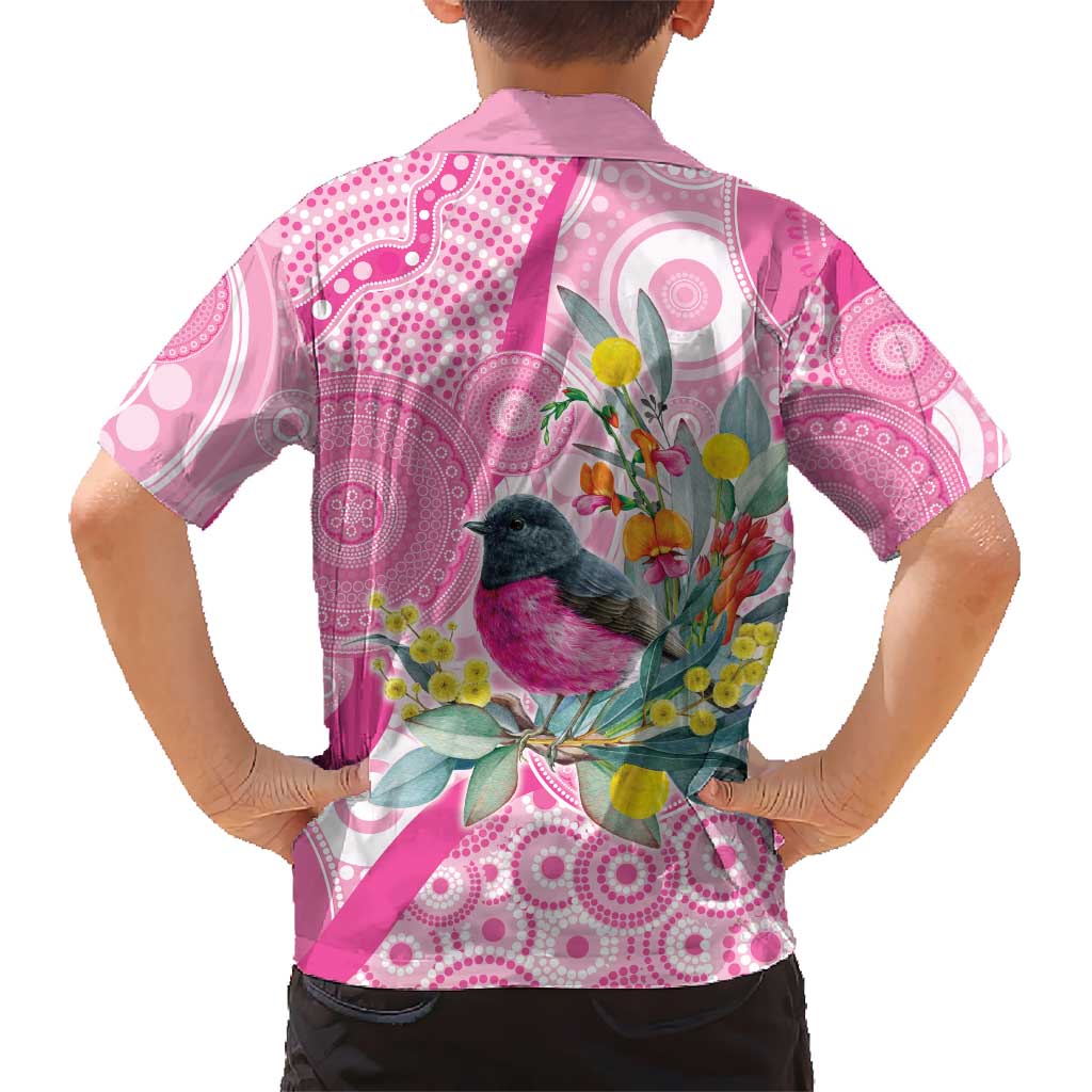Pink Robin Aboriginal Inspired Hawaiian Shirt - Aussie Hoodie