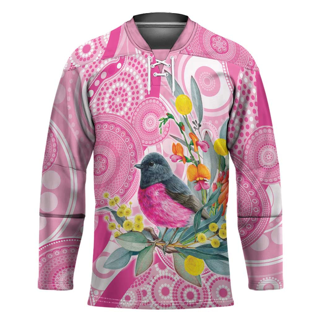 Pink Robin Aboriginal Inspired Hockey Jersey - Aussie Hoodie