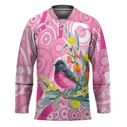Pink Robin Aboriginal Inspired Hockey Jersey - Aussie Hoodie