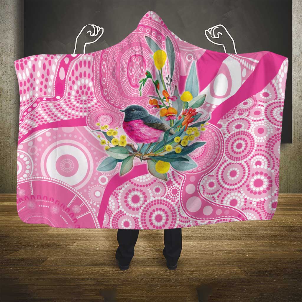 Pink Robin Aboriginal Inspired Hooded Blanket - Aussie Hoodie