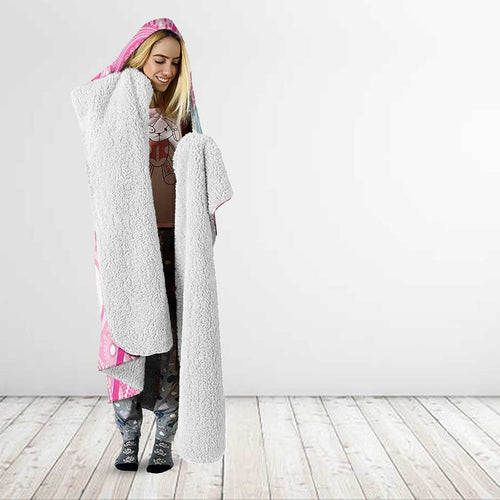 Pink Robin Aboriginal Inspired Hooded Blanket - Aussie Hoodie