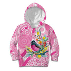 Pink Robin Aboriginal Inspired Kid Hoodie - Aussie Hoodie