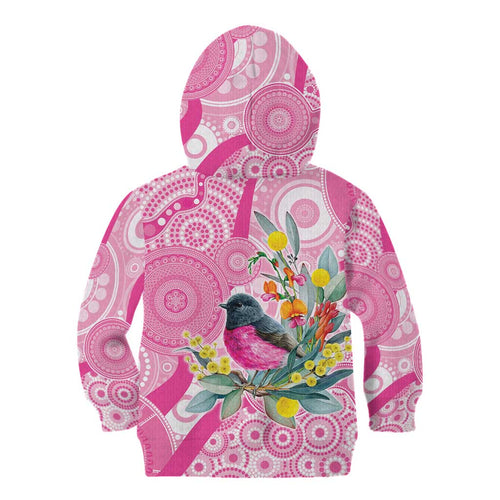 Pink Robin Aboriginal Inspired Kid Hoodie - Aussie Hoodie
