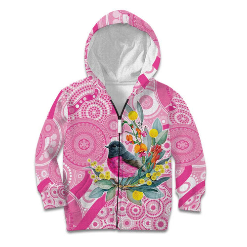 Pink Robin Aboriginal Inspired Kid Hoodie - Aussie Hoodie