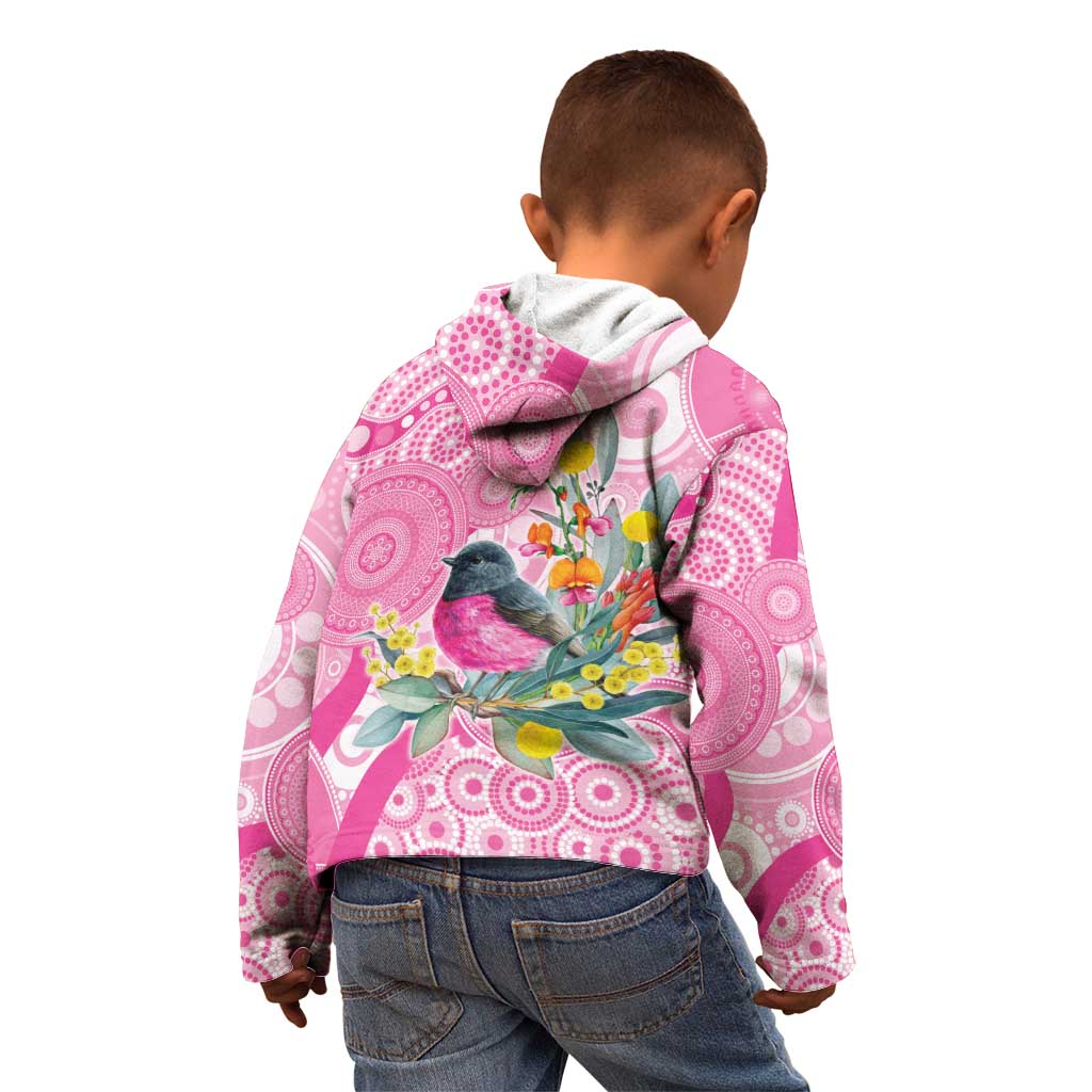 Pink Robin Aboriginal Inspired Kid Hoodie - Aussie Hoodie
