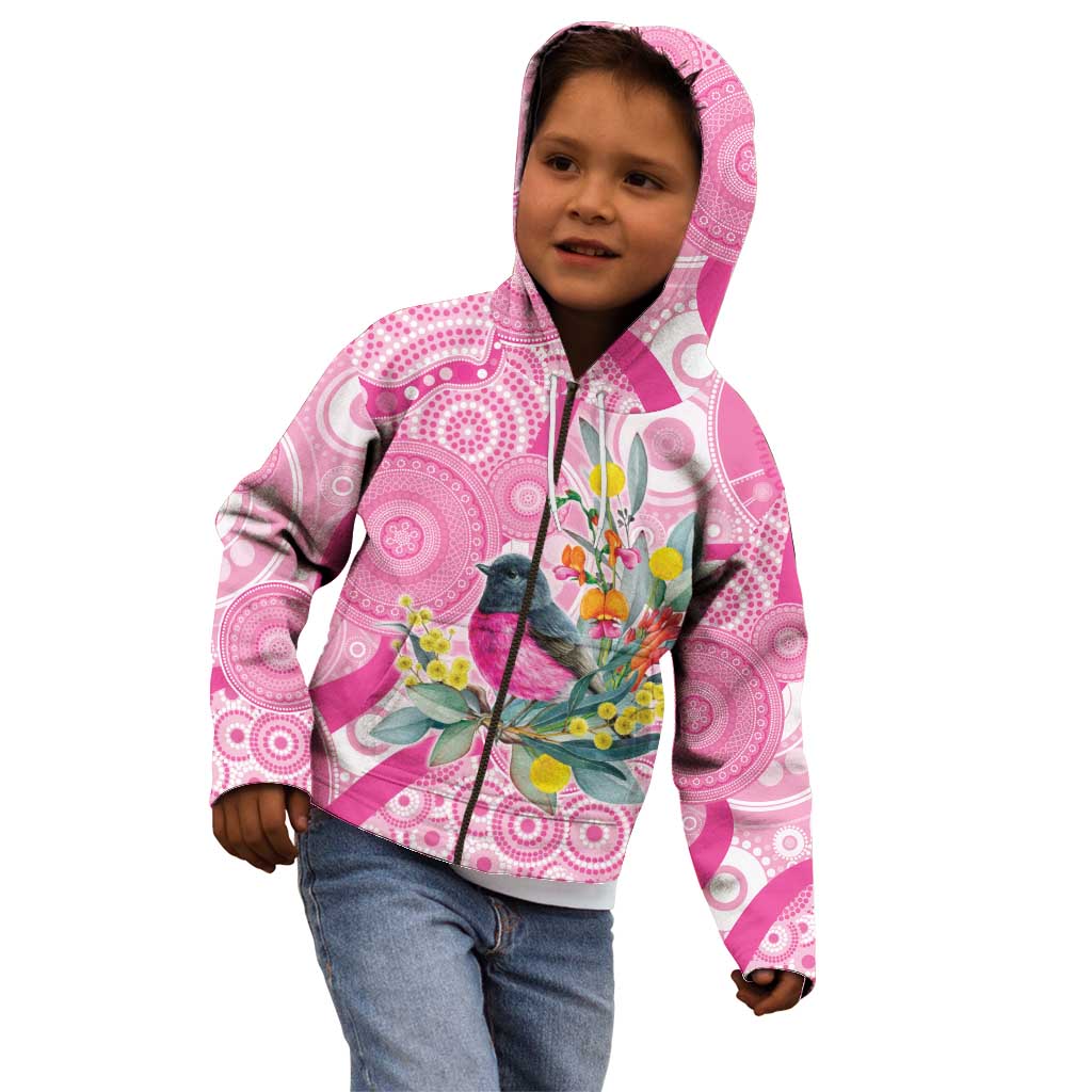 Pink Robin Aboriginal Inspired Kid Hoodie - Aussie Hoodie