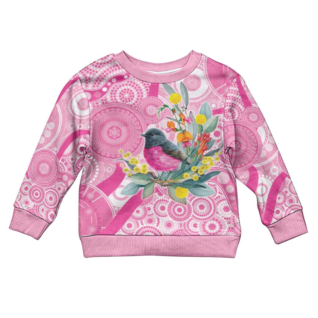 Pink Robin Aboriginal Inspired Kid Ugly Christmas Sweater - Aussie Hoodie