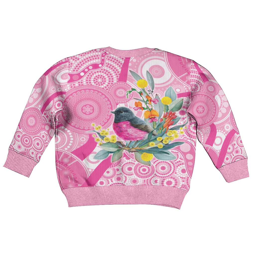 Pink Robin Aboriginal Inspired Kid Ugly Christmas Sweater - Aussie Hoodie