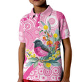 Pink Robin Aboriginal Inspired Kid Polo Shirt - Aussie Hoodie