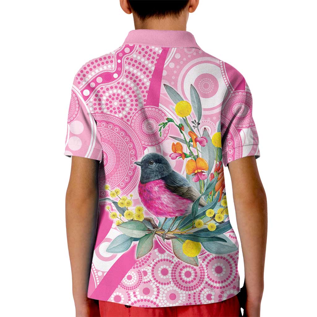 Pink Robin Aboriginal Inspired Kid Polo Shirt - Aussie Hoodie