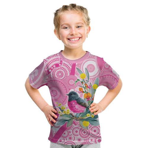 Pink Robin Aboriginal Inspired Kid T Shirt - Aussie Hoodie