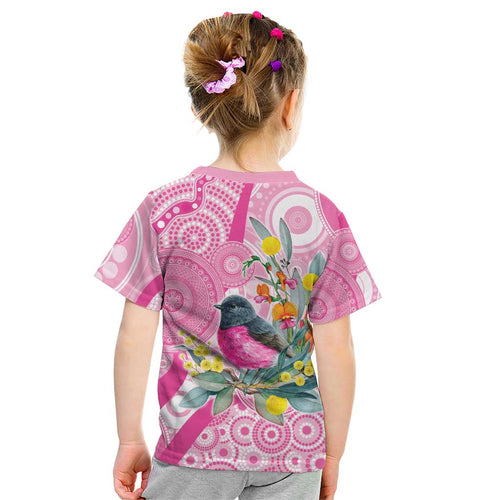 Pink Robin Aboriginal Inspired Kid T Shirt - Aussie Hoodie