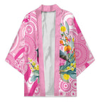 Pink Robin Aboriginal Inspired Kimono - Aussie Hoodie