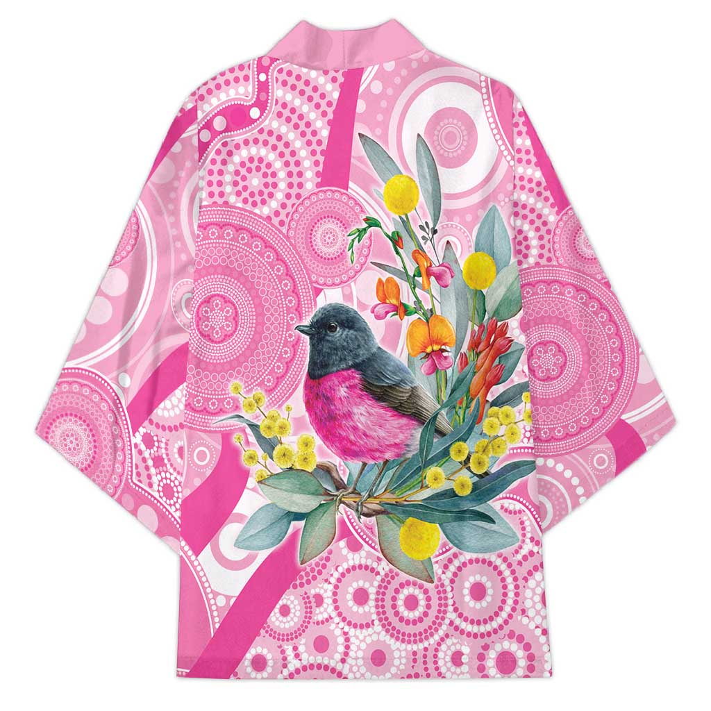 Pink Robin Aboriginal Inspired Kimono - Aussie Hoodie