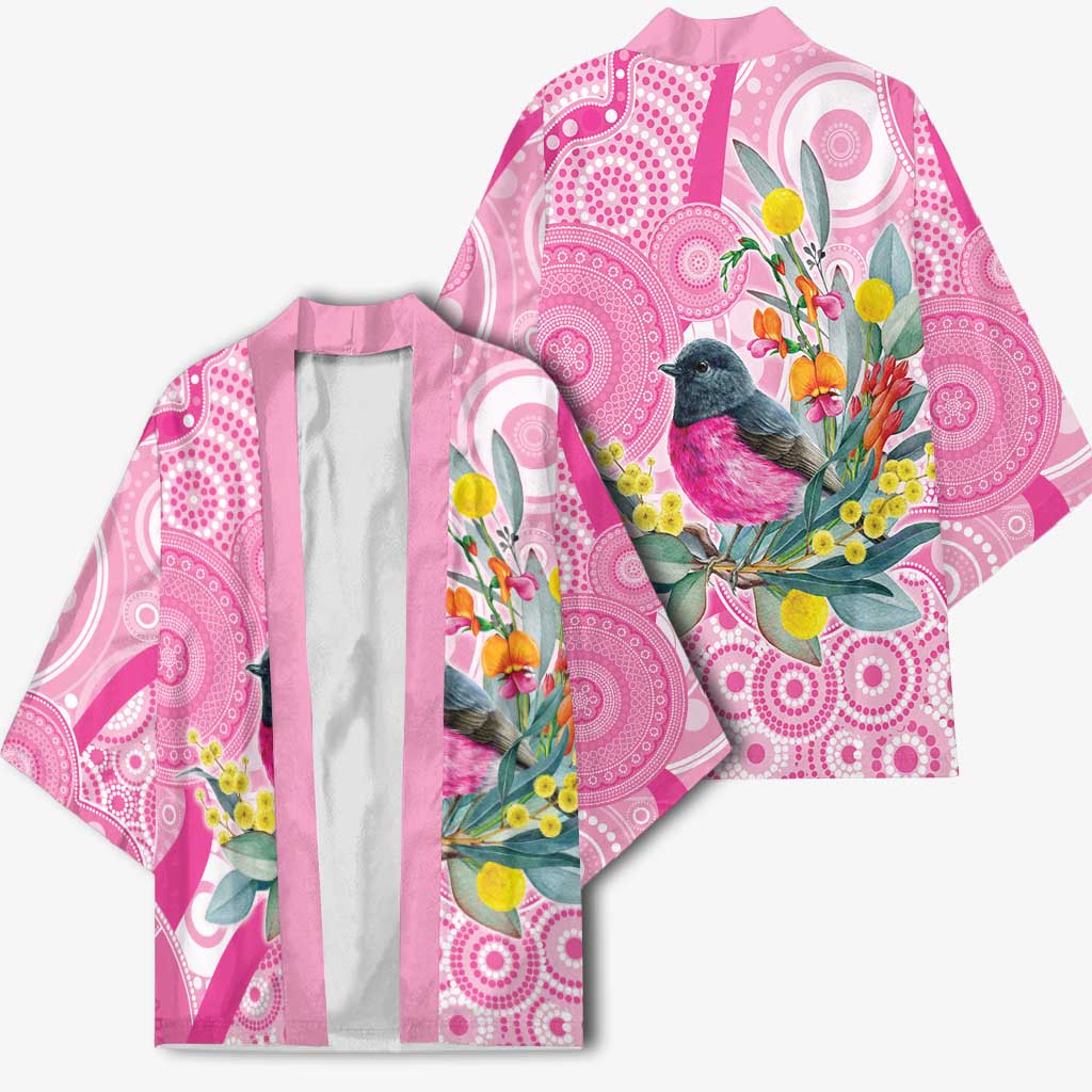 Pink Robin Aboriginal Inspired Kimono - Aussie Hoodie