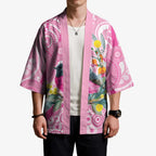 Pink Robin Aboriginal Inspired Kimono - Aussie Hoodie