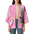 Pink Robin Aboriginal Inspired Kimono - Aussie Hoodie