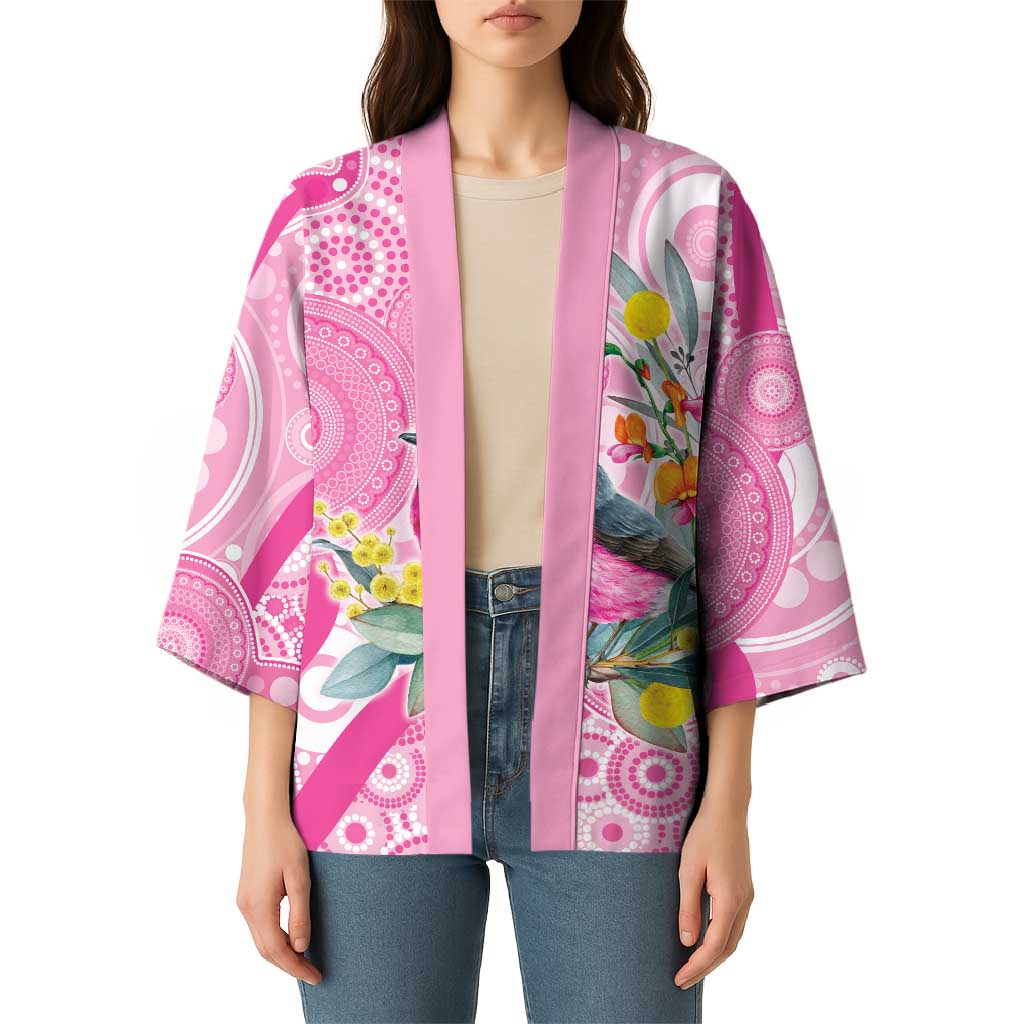 Pink Robin Aboriginal Inspired Kimono - Aussie Hoodie