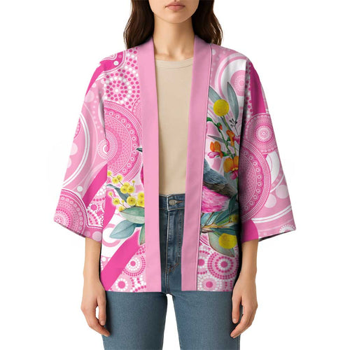 Pink Robin Aboriginal Inspired Kimono - Aussie Hoodie