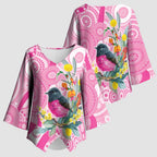 Pink Robin Aboriginal Inspired Kimono Sleeve Blouse - Aussie Hoodie