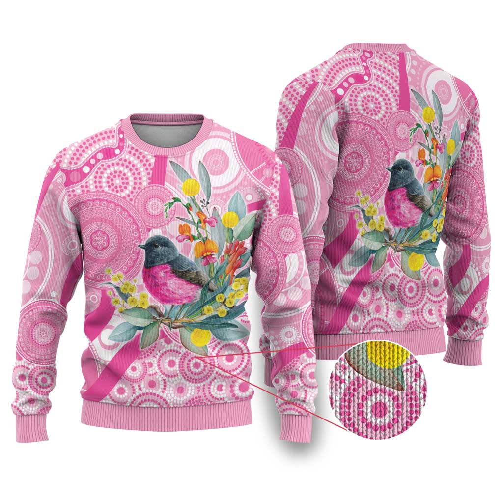 Pink Robin Aboriginal Inspired Ugly Christmas Sweater - Aussie Hoodie