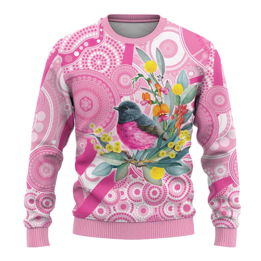 Pink Robin Aboriginal Inspired Ugly Christmas Sweater - Aussie Hoodie