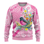 Pink Robin Aboriginal Inspired Ugly Christmas Sweater - Aussie Hoodie