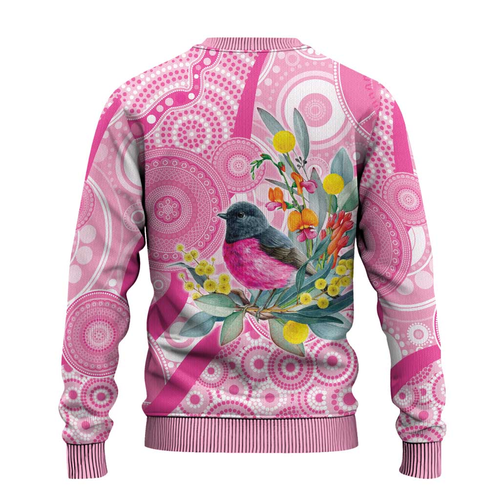 Pink Robin Aboriginal Inspired Ugly Christmas Sweater - Aussie Hoodie
