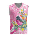 Pink Robin Aboriginal Inspired Christmas Knitted V-Neck Vest - Aussie Hoodie