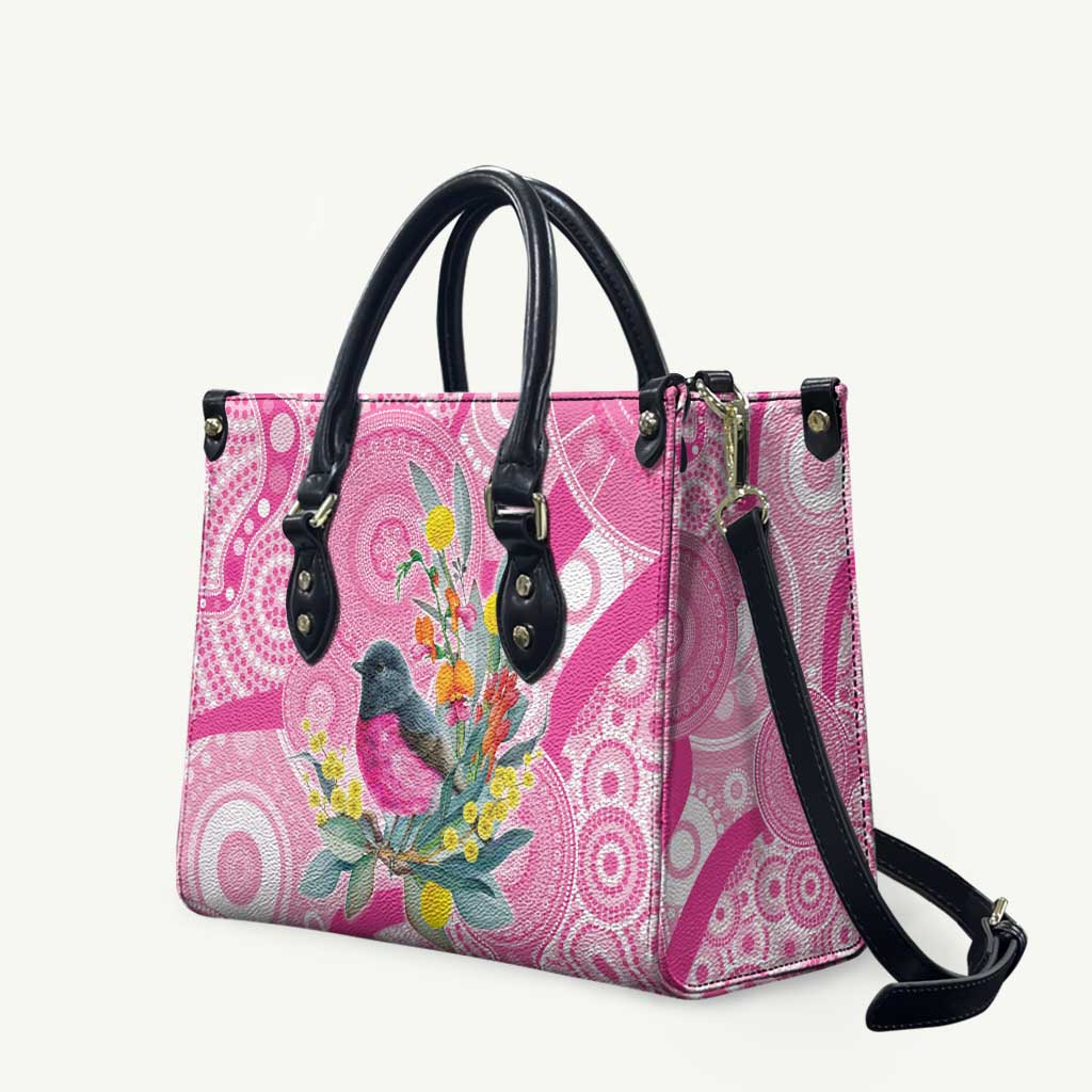 Pink Robin Aboriginal Inspired Leather Bag - Aussie Hoodie