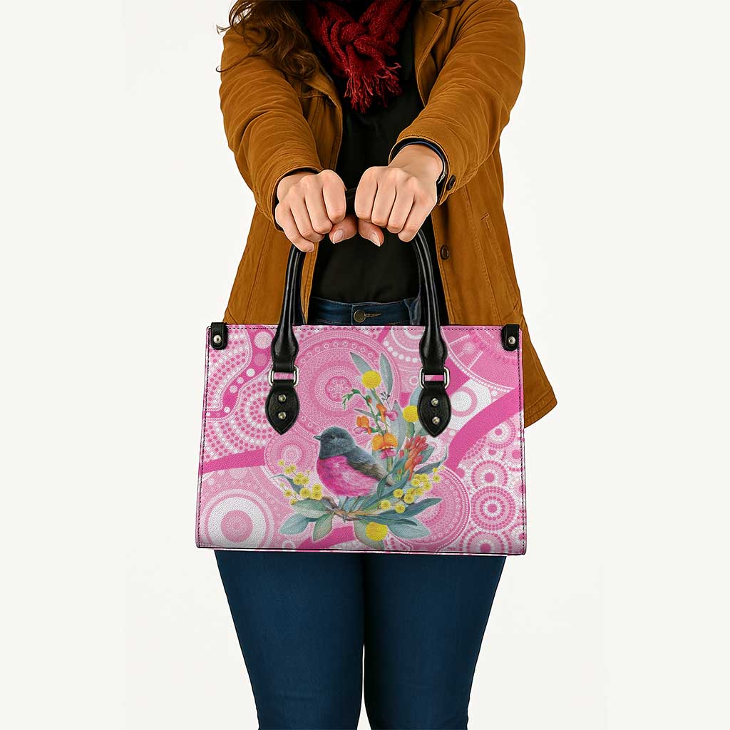Pink Robin Aboriginal Inspired Leather Bag - Aussie Hoodie