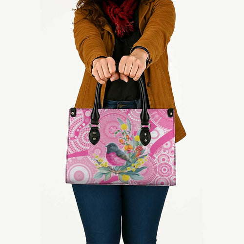 Pink Robin Aboriginal Inspired Leather Bag - Aussie Hoodie