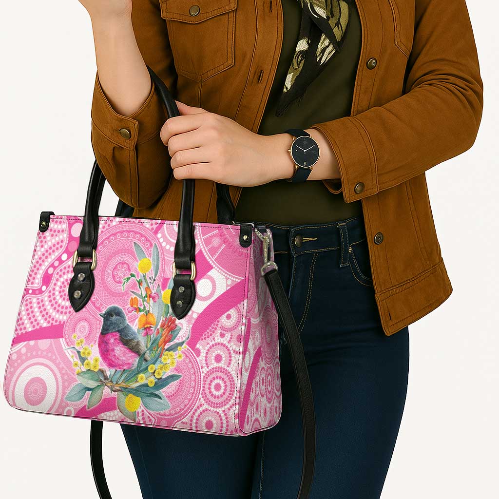Pink Robin Aboriginal Inspired Leather Bag - Aussie Hoodie