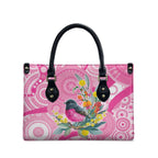 Pink Robin Aboriginal Inspired Leather Bag - Aussie Hoodie