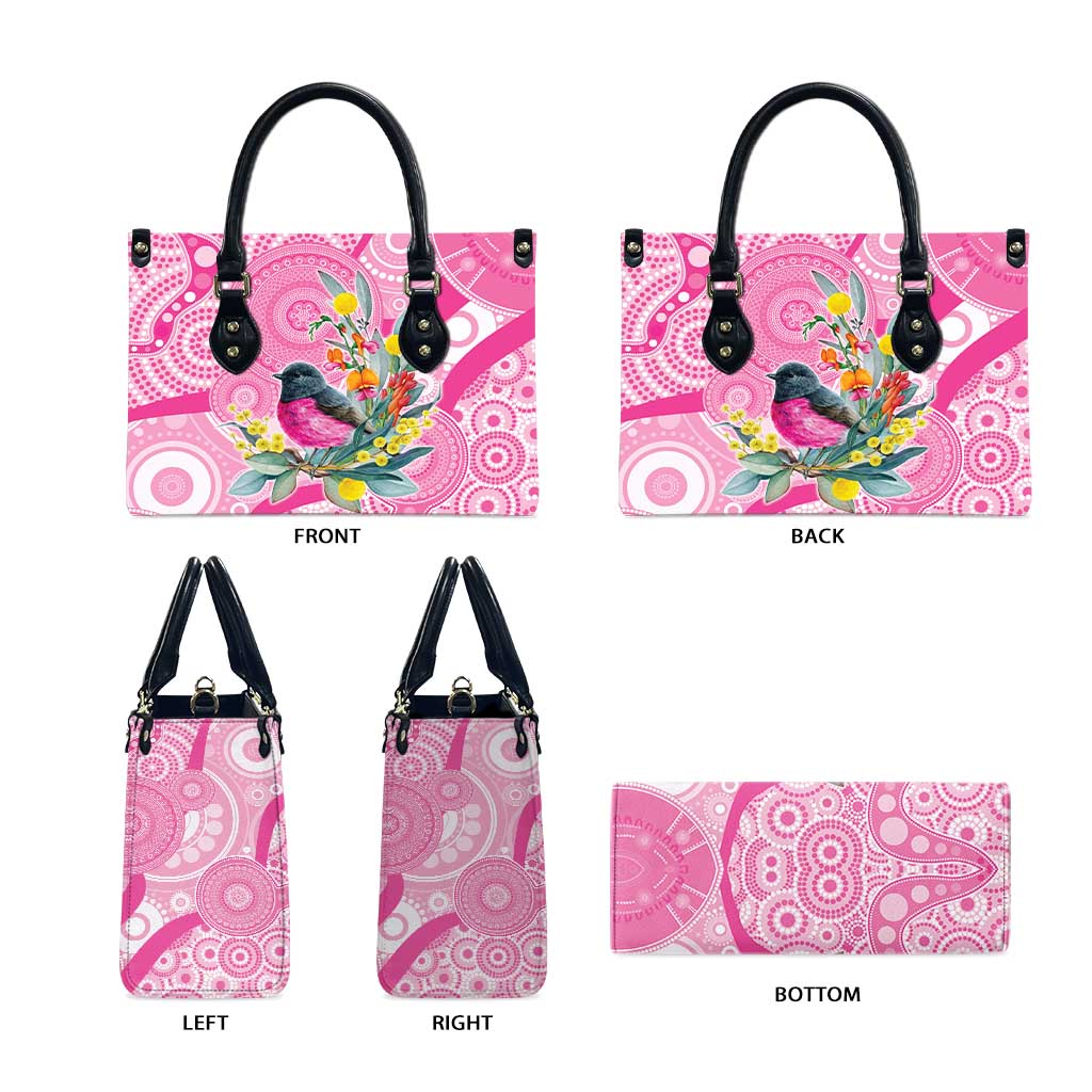 Pink Robin Aboriginal Inspired Leather Bag - Aussie Hoodie