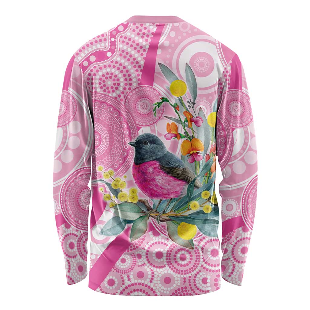 Pink Robin Aboriginal Inspired Long Sleeve Shirt - Aussie Hoodie