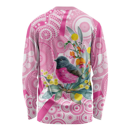 Pink Robin Aboriginal Inspired Long Sleeve Shirt - Aussie Hoodie