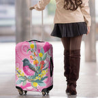 Pink Robin Aboriginal Inspired Luggage Cover - Aussie Hoodie